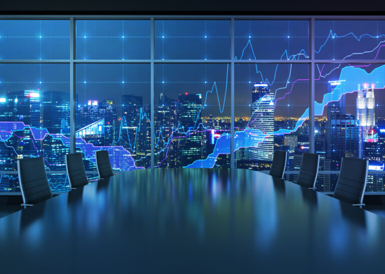 Forex,Graph,And,An,Amazing,Night,View,Of,The,Business